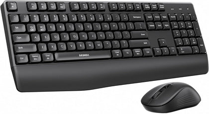 COE200 Wireless Bluetooth Keyboard and Mouse Combo with Wrist Rest | USB/Bluetooth multi-device switching, quiet keys