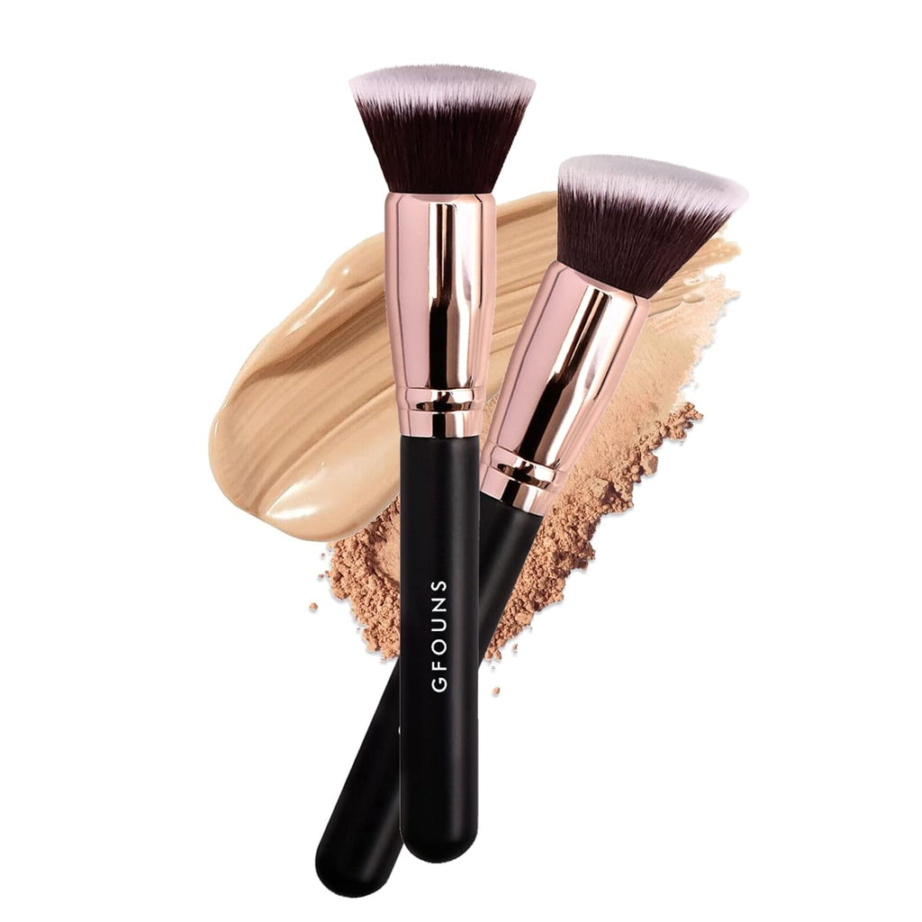 Foundation Brush For Liquid Makeup :Angled & Flat Top Kabuki Brush Synthetic Professional Makeup Brush For