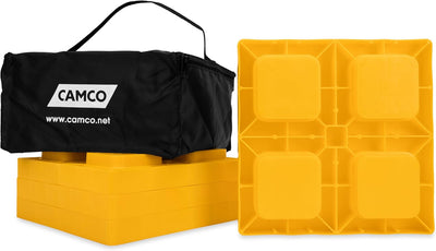 Camper/RV Leveling Blocks - Features Stackable Interlocking Design & Includes Zippered Bag for RV Storage