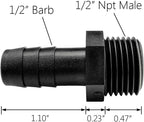 20 pcs 1/2" Barb x 1/2" NPT Male Connector, Plastic Hose Barb Fitting