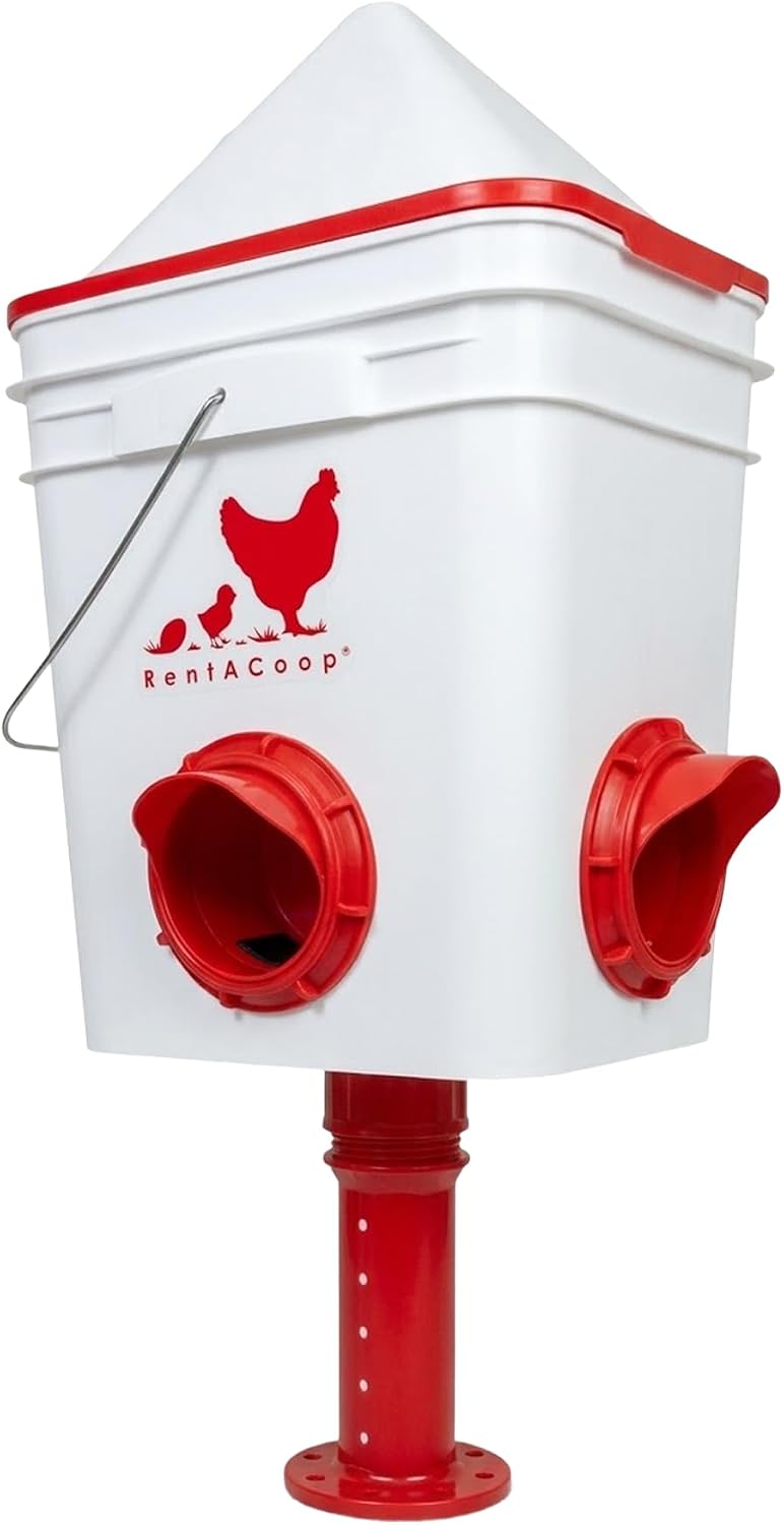 25lb Chicken Feeder with 4 Large Ports - Center Placement