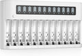 AA AAA Battery Charger 12-Bay Independent LCD Charger for Ni-MH Ni-CD | Discharge Charger 12 Slot, Design for AA AAA