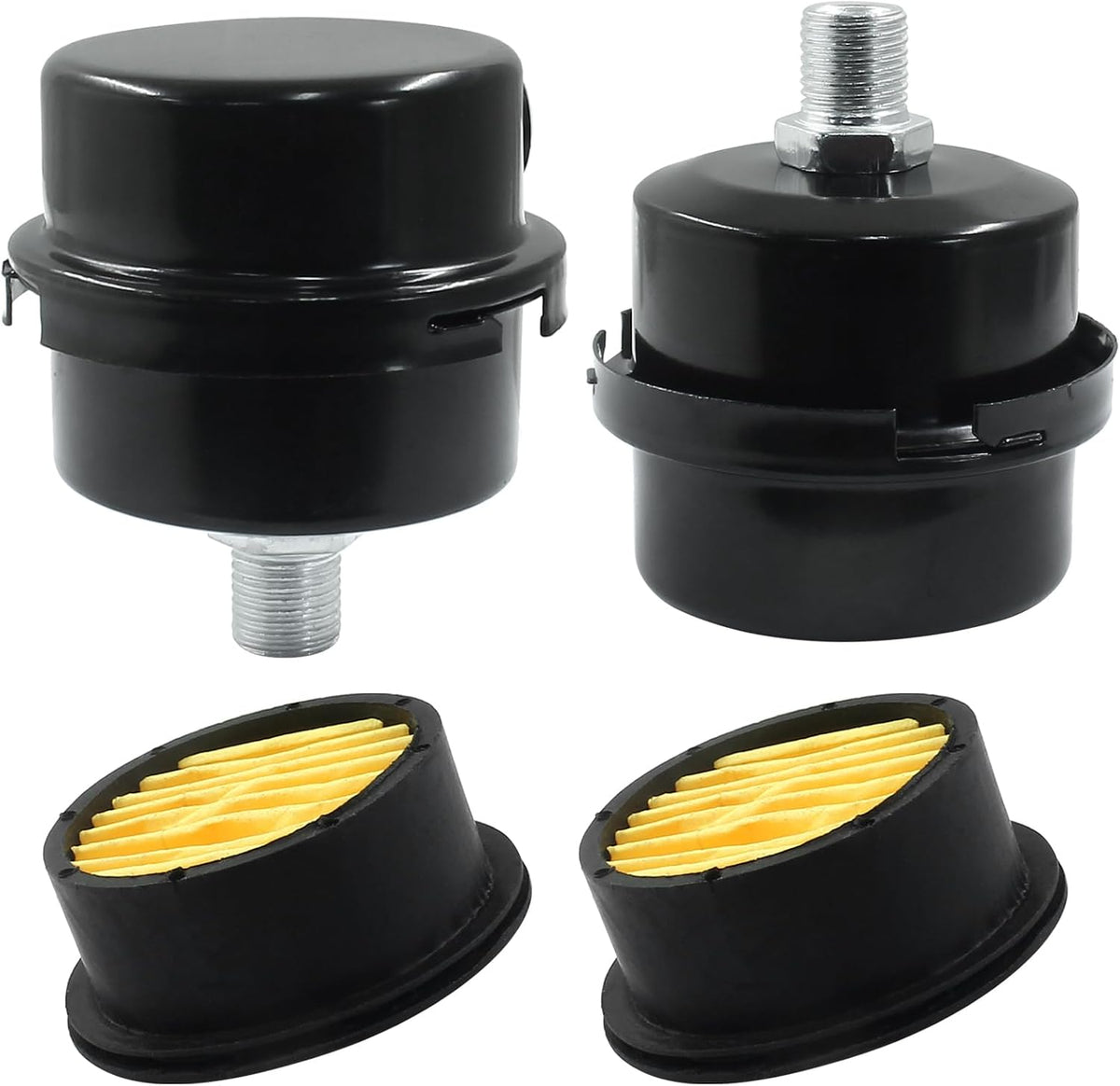 Hordion 2 Pack Air Compressor Silencer, 1/4" Thread Intake Filter 13mm