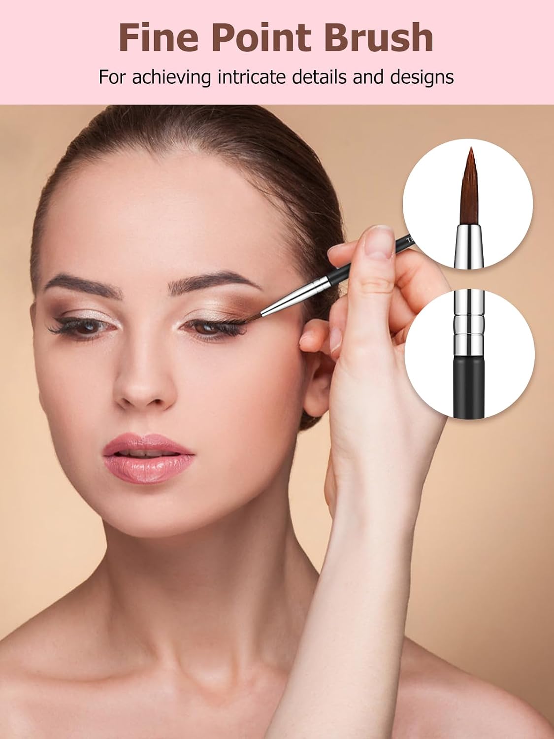 4Pcs Eyeliner Eyebrow Brush Set, Ultra Thin Precision Tool