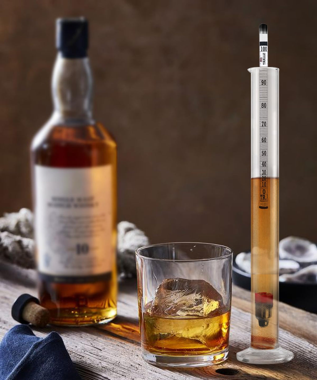 Hydrometer Alcohol Meter Kit, Hydrometer Alcohol 0-200 Proof and Tralle, Alcohol Tester for Liquor, Alcohol