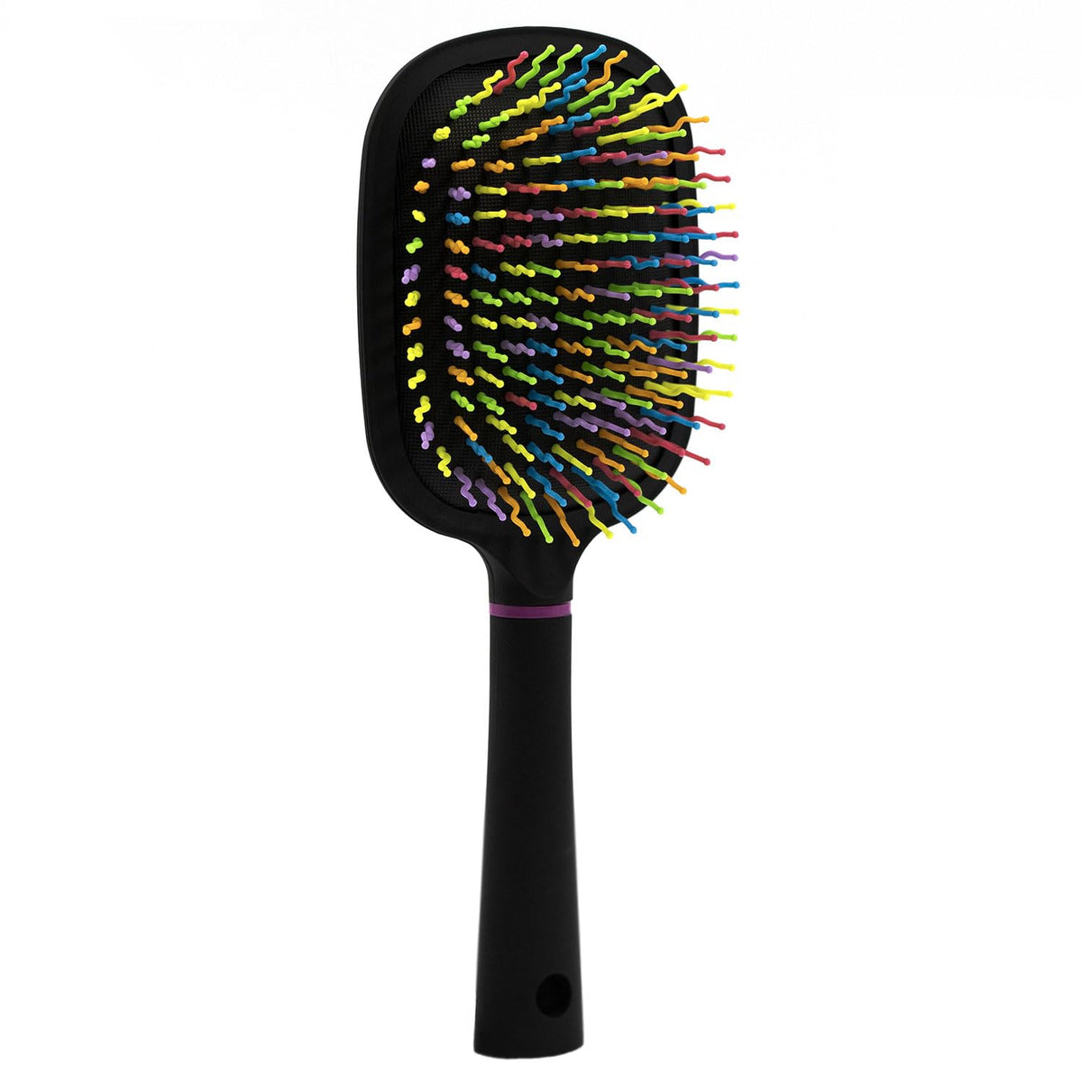 Horse Mane & Tail Brush, Rainbow Bristles, Black Handle | 9.5 in