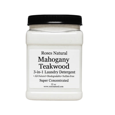 3-in-1 Laundry Detergent Powder – Mahogany Teakwood Scent, Plant-Based, Sulfate-Free, HE & Septic Safe, 32 oz