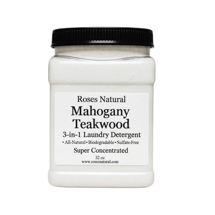 3-in-1 Laundry Detergent Powder – Mahogany Teakwood Scent, Plant-Based, Sulfate-Free, HE & Septic Safe, 32 oz