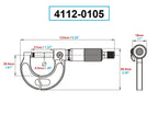 Dasqua 4112-0105 0-1" .0001" Outside Micrometer