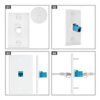 FGB 2-Port Keystone Wall Plate, for Keystone Jacks, 20-Pack, White