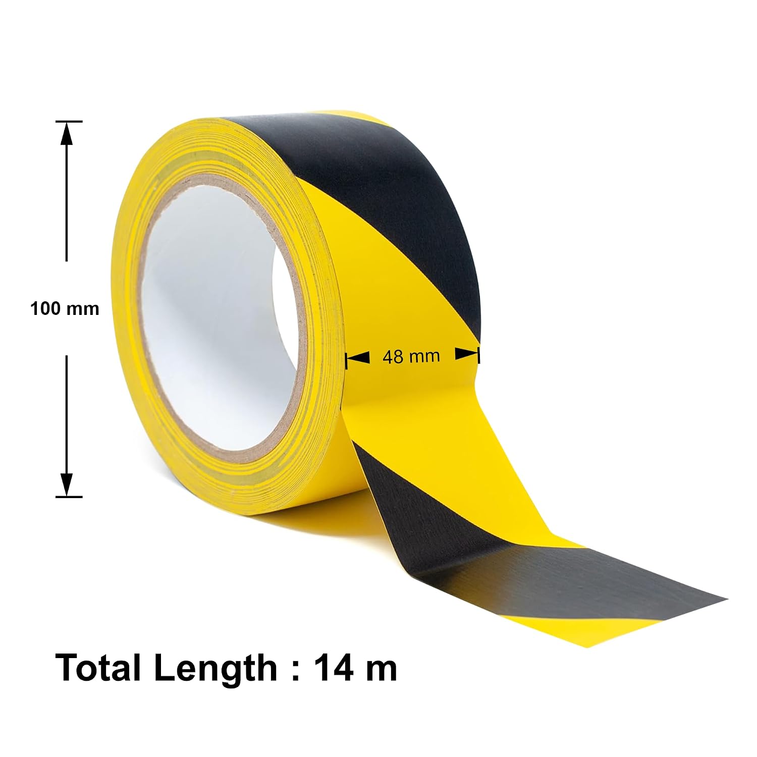 Floor Marking Tape - 2 Pack Black & Yellow Hazard Tape, 2" x 46 ft Each | Safety Warning Stripe Tape for Floors