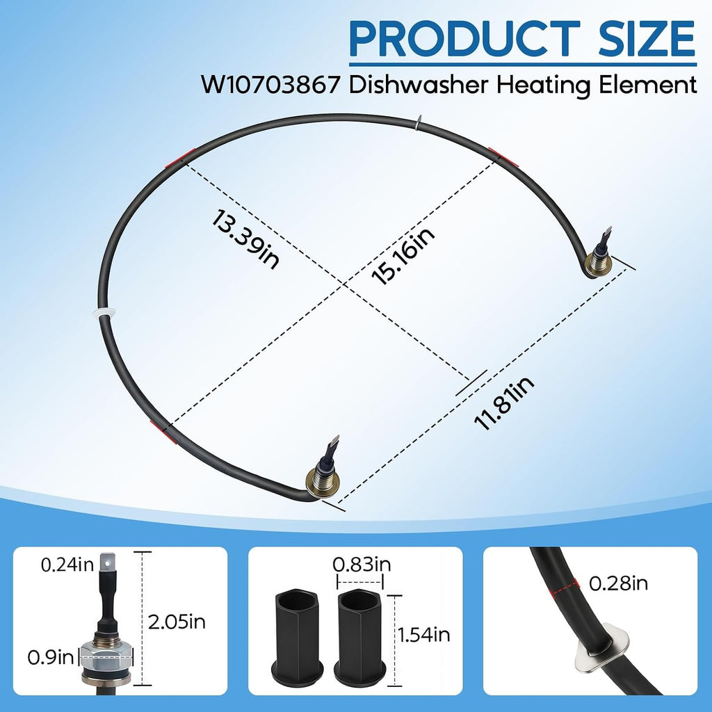 Upgraded W10703867 Dishwasher Heating Element Replacement for Whirlpool