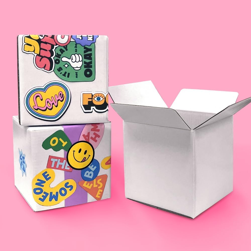 4x4x4 Inches Shipping Boxes Set - (25 Pack) White Corrugated Cardboard Mailer Boxes for Packing Small Business