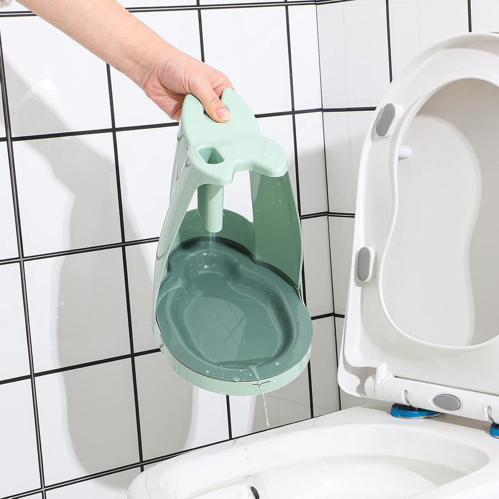 Toilet Brush and Plunger Set,Green 3 in 1 Bathroom Scrubber Plunger and Angled Toilet Bowl Brush & Scrubber Combo