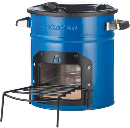 Dura Rocket Stove, Heavy Duty Portable Camp Stove, Wood Only | Cast-Iron Cooktop, 12 Lbs, Compact 12x11x12 in