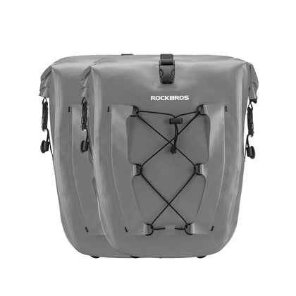 Bike Panniers Waterproof Max 30L Capacity Cycling Traveling 2 Pack