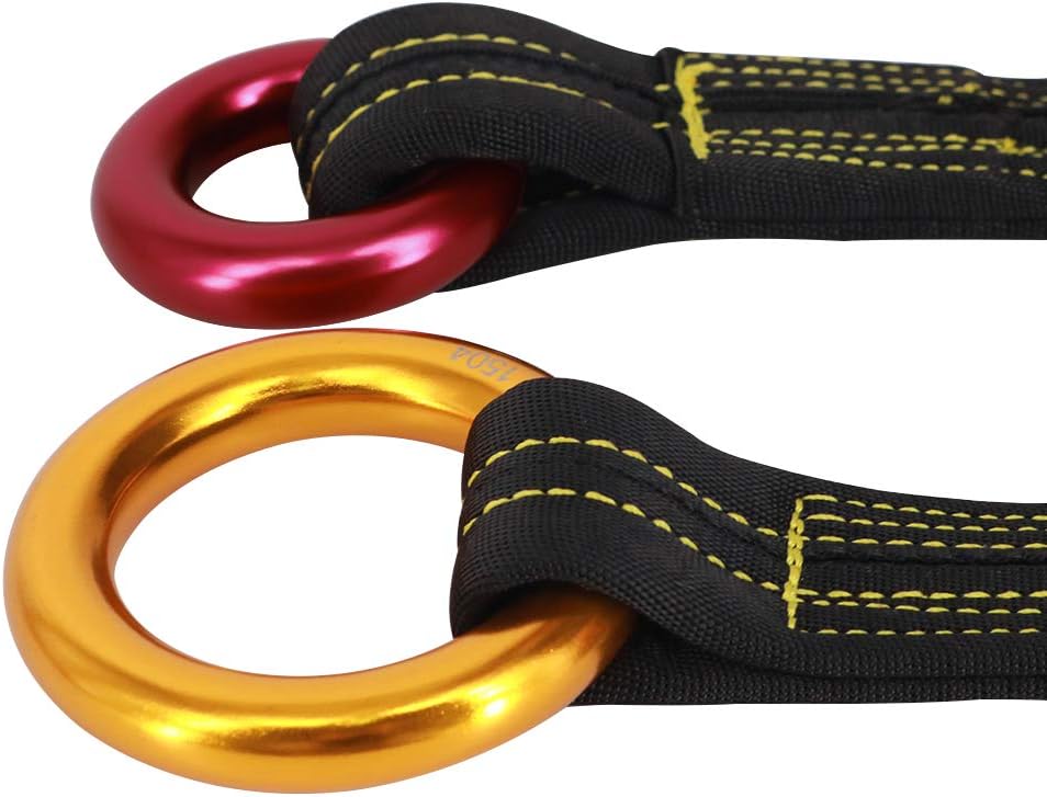 Rappel Ring 25kN Gold Large O-Ring Rope Connector for Rock Climbing Arborist Rescue Hammock and Slackline