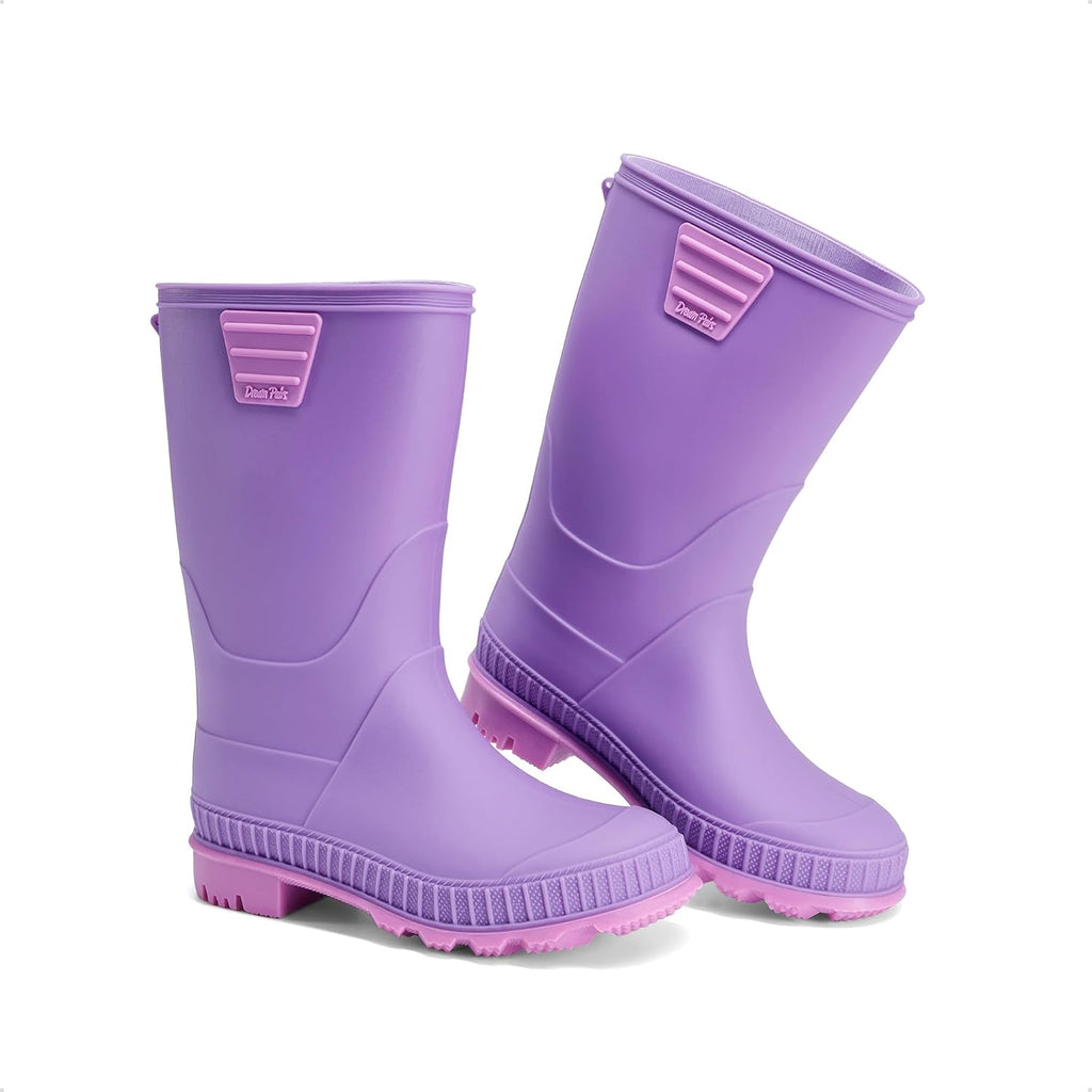 Kids Waterproof Outdoor Rain Boots | Lightweight,Non-Slip Outsole,Easy-On,Unisex Boys Girls,Outdoor Puddle Rainy Day