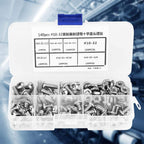 140pcs #10-32 304 Screws and Nuts, Stainless Steel Pan Head Screws Kit Assortment Set Repair Tool Accessory