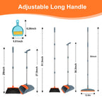 Broom and Dustpan Combo Set, 52" Long Handle with Squeegee & Mini Set