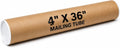 Kraft Mailing Tubes with End Caps - 4 x 36, .080" thickM, Made in the USA - Reinforced Shipping Cylinder for Posters
