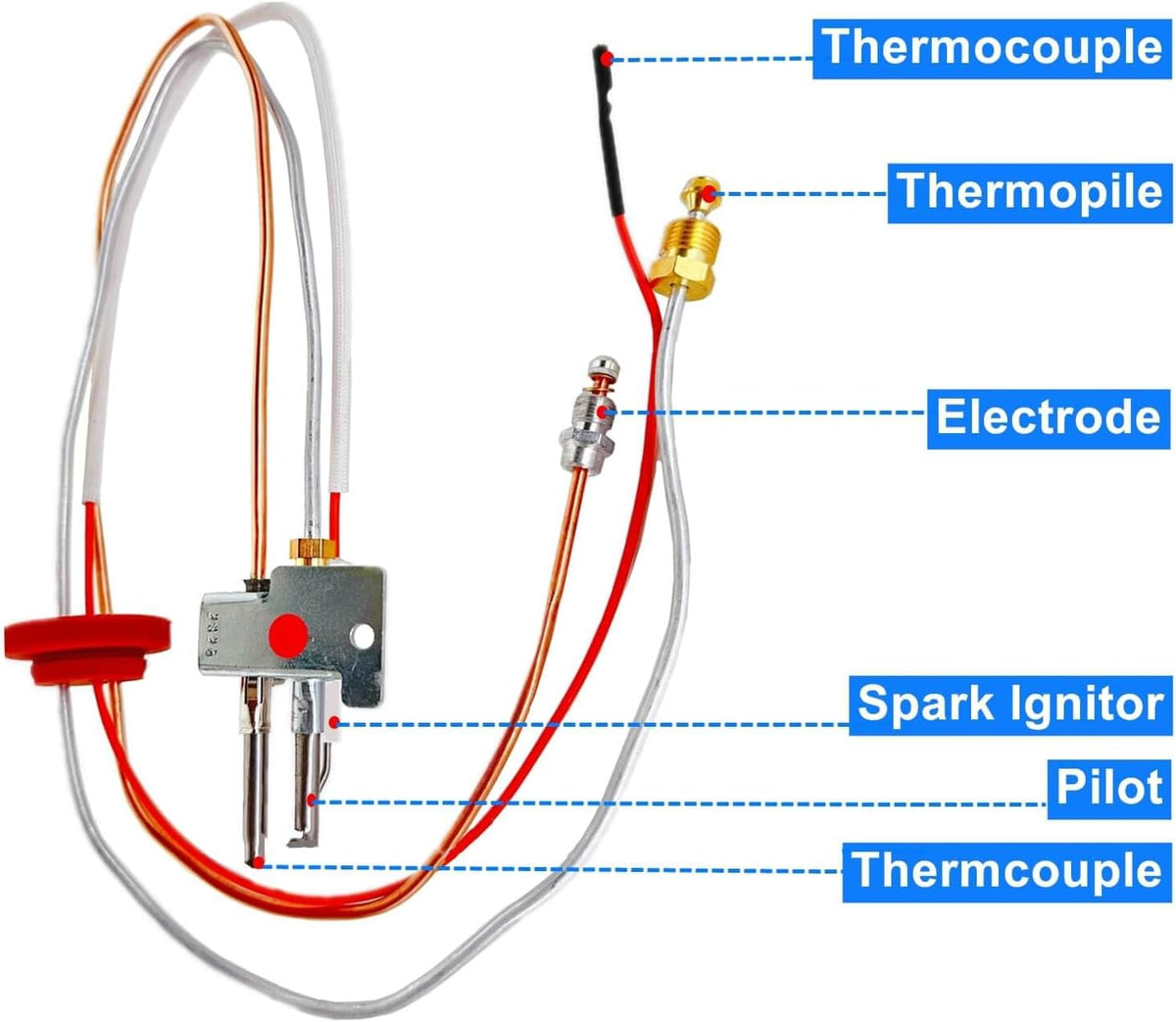 Upgrade Pilot and Igniter Assembly Replacement Kit SP20075,for Natural Gas Water Heater, Compatible with Rheem, PROTECH, GE,Richmond Water Heater Parts,Water Heater Pilot Assembly for Natural Gas