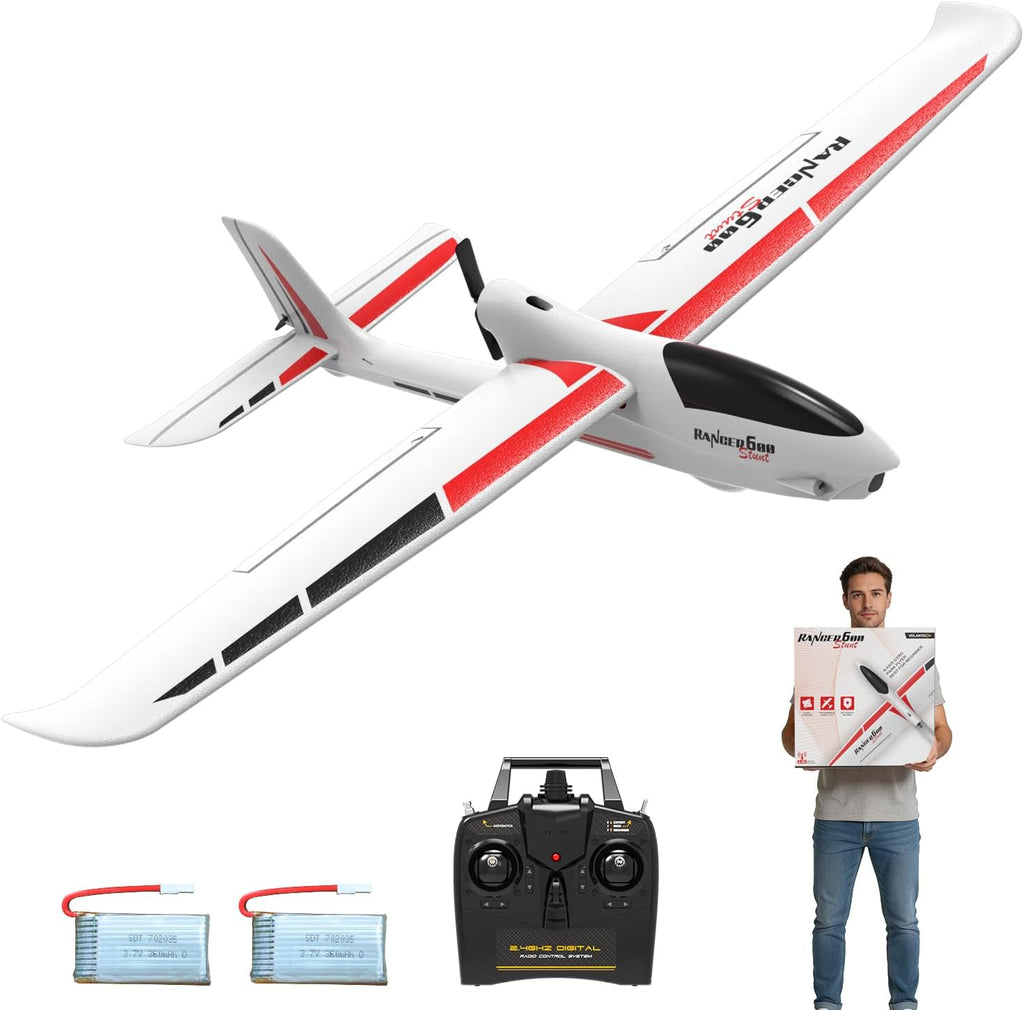 RC Plane, 4CH Remote Control Glider for Beginners & Adults | Ranger600 Stunt RTF, 6-Axis Gyro, 3 Modes, Easy to Fly