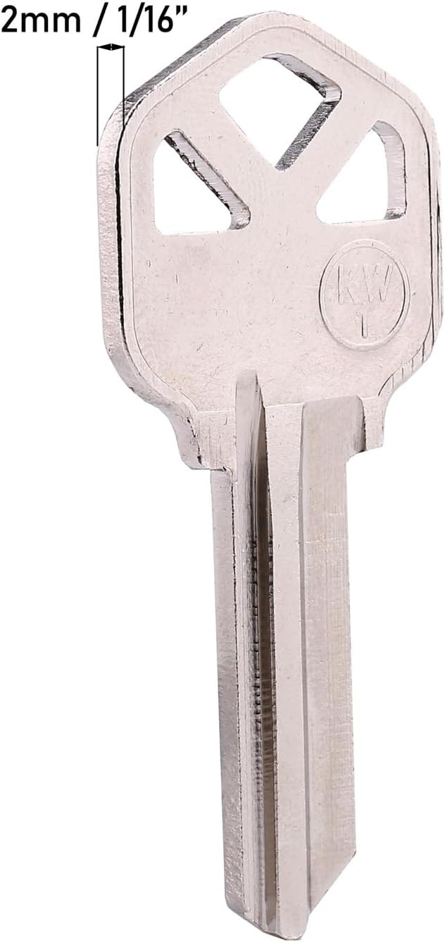 KW1 Brass Blank Key Blanks 10 Pack of Uncut Blank Keys Copper Structures Blank Keys