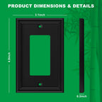 Matte Black Decorative Single Decorator Switch Covers Wall Plate-4 Pack