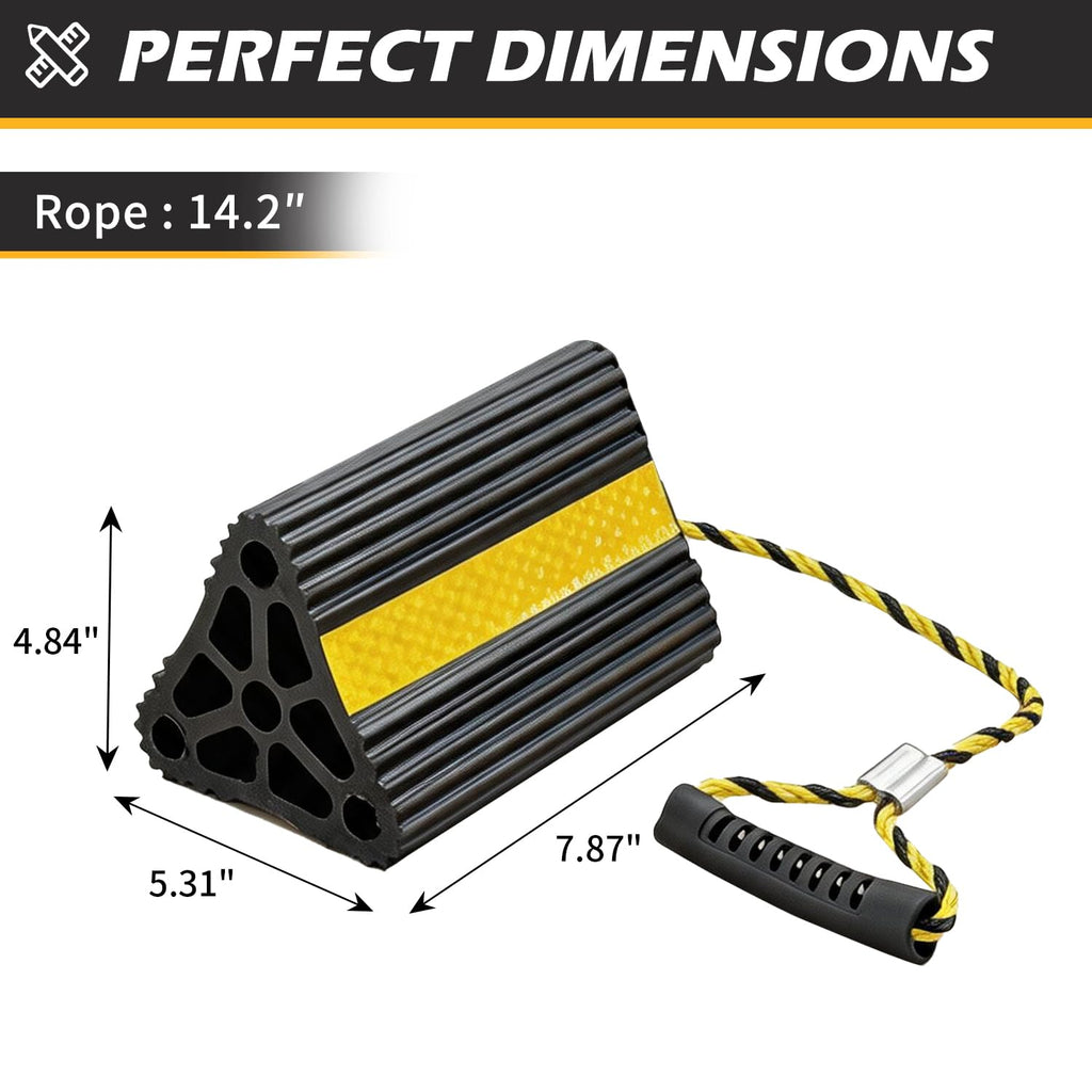 Wheel Chocks for RV Trailers 4 Pack with Rope