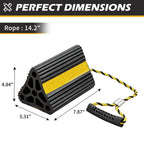 Wheel Chocks for RV Trailers 4 Pack with Rope