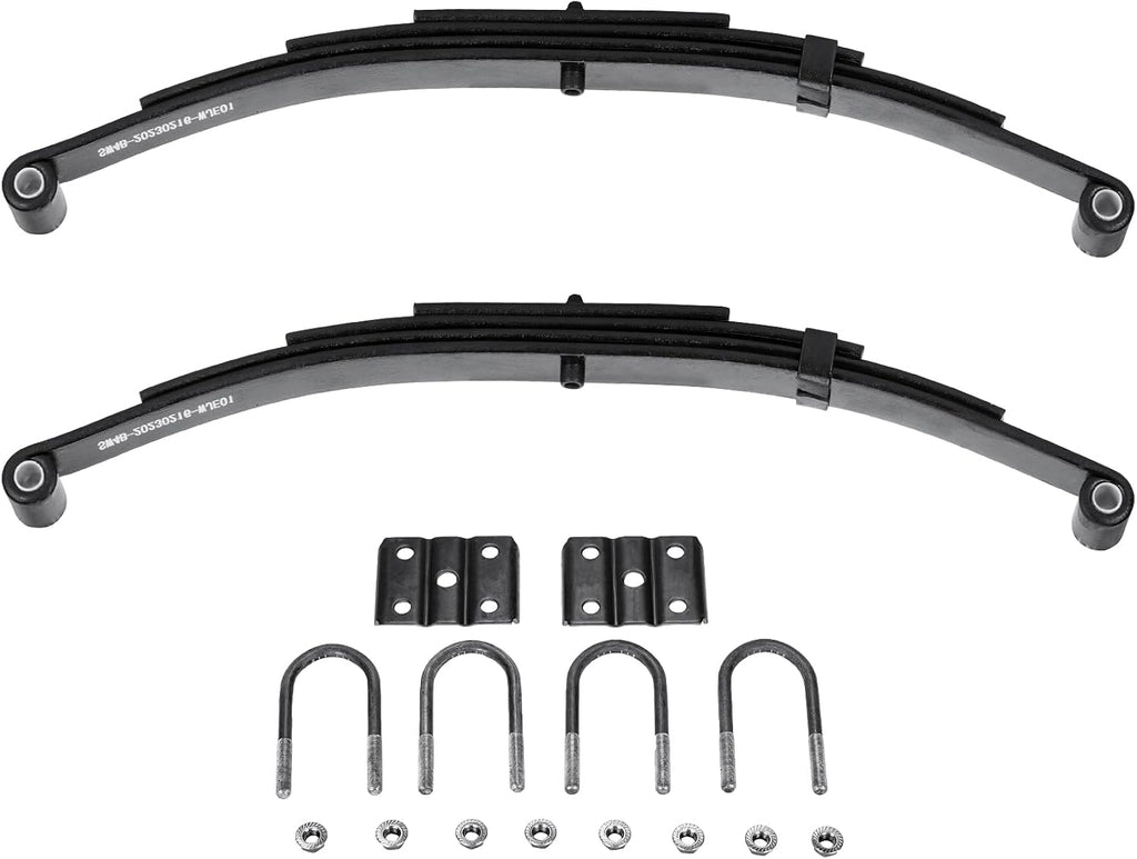 3500lb Single Trailer Axle Suspension Kit 1750lb Leaf Springs & Ubolt Kit; Pair of Trailer Leaf Spring 4 Leaf Double