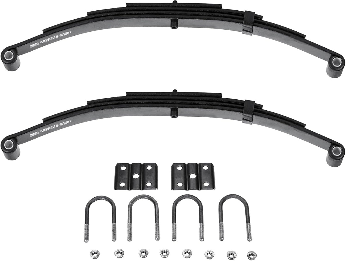 3500lb Single Trailer Axle Suspension Kit 1750lb Leaf Springs & Ubolt Kit; Pair of Trailer Leaf Spring 4 Leaf Double
