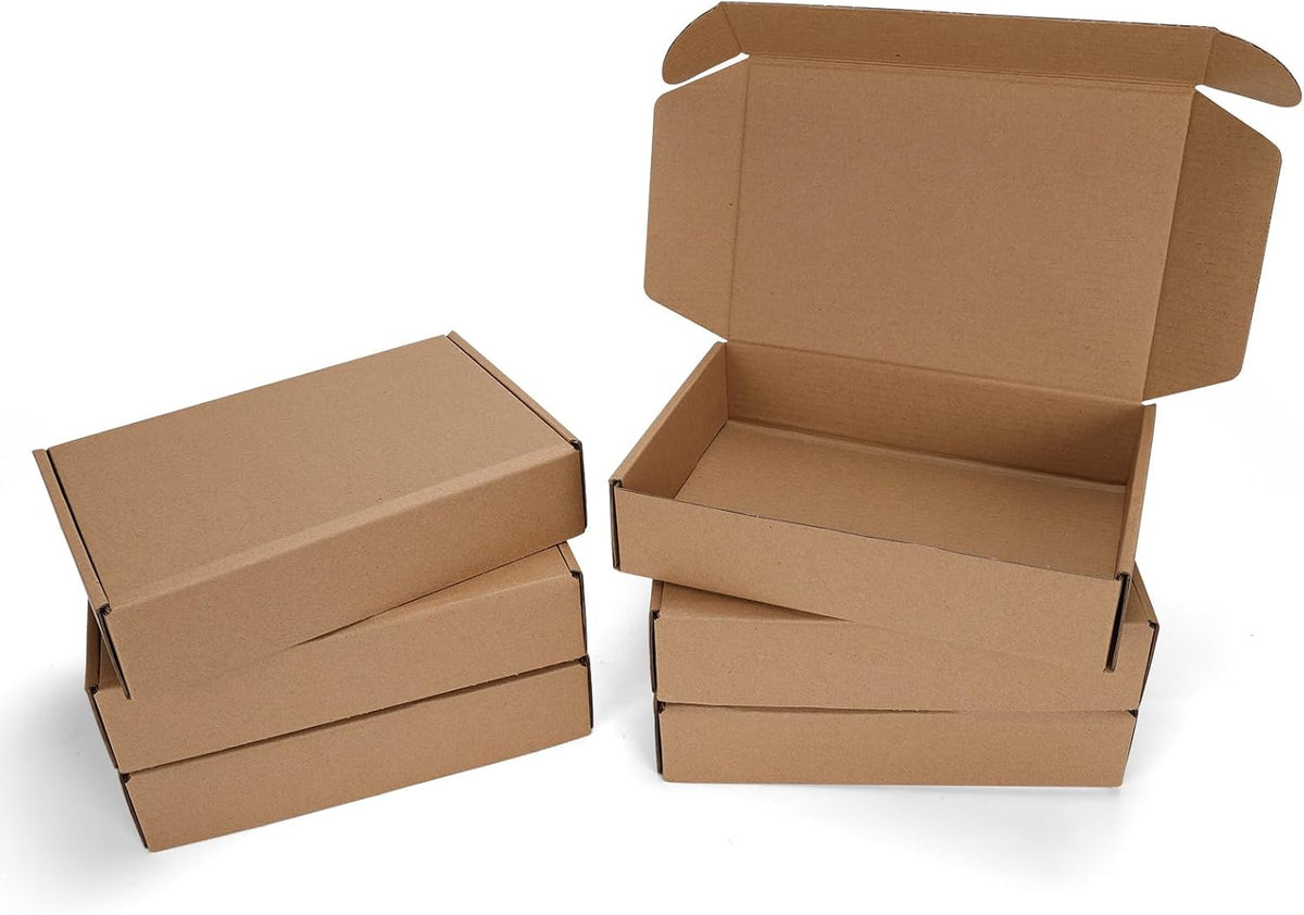 9x6x2 inch Small Shipping Boxes, Set of 6 Mailing Boxes, Brown