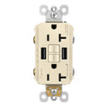 Legrand Radiant 20 Amp TR GFCI Outlet USB Type A Light Almond 1 Pack