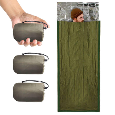 Emergency Sleeping Bag Survival Bag 3 Pack | Thermal Waterproof Mylar Bivy Sack for Adults | Portable Emergency