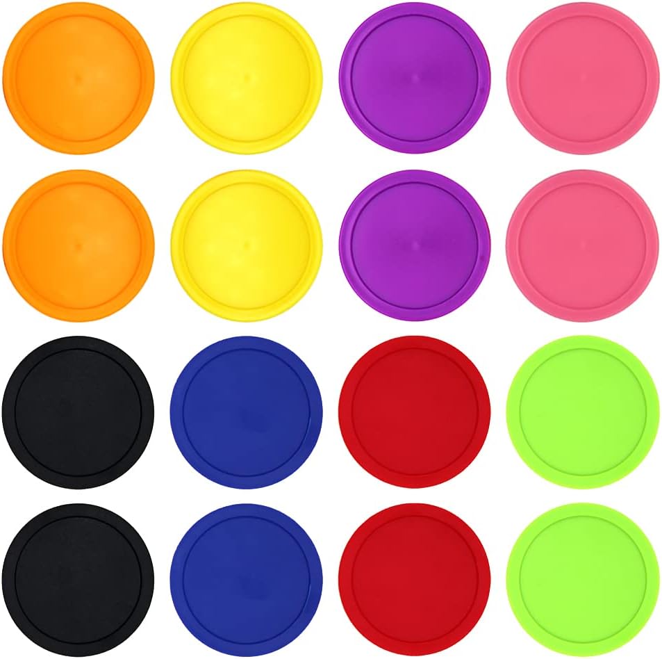 BQSPT 16 Pieces Air Hockey Pucks 2.5 Inch 64mm Replacement Pucks Air Hockey Tables Pucks for Game Tables Equipment