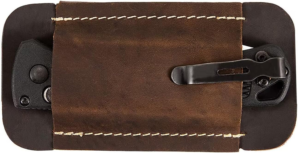 Knife Sheath,Leather Knife Sheath for Belt,Horizontal Carry Pocket Knife Holder,EDC Belt Organizer,Handmade Compact