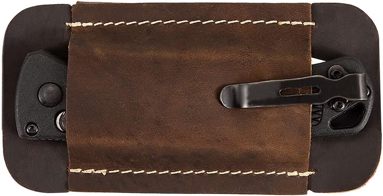Knife Sheath,Leather Knife Sheath for Belt,Horizontal Carry Pocket Knife Holder,EDC Belt Organizer,Handmade Compact