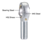 uxcell POS25 Spherical Rod End Bearing 25mm Bore Self-Lubricated Joint Bearing M24x2.0 Right Hand Male Thread Connector