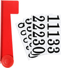 Mailbox Replacement Flag Kit Stainless Steel Red Flag with Self Stick Mailbox Number Stickers Sheet(White Background
