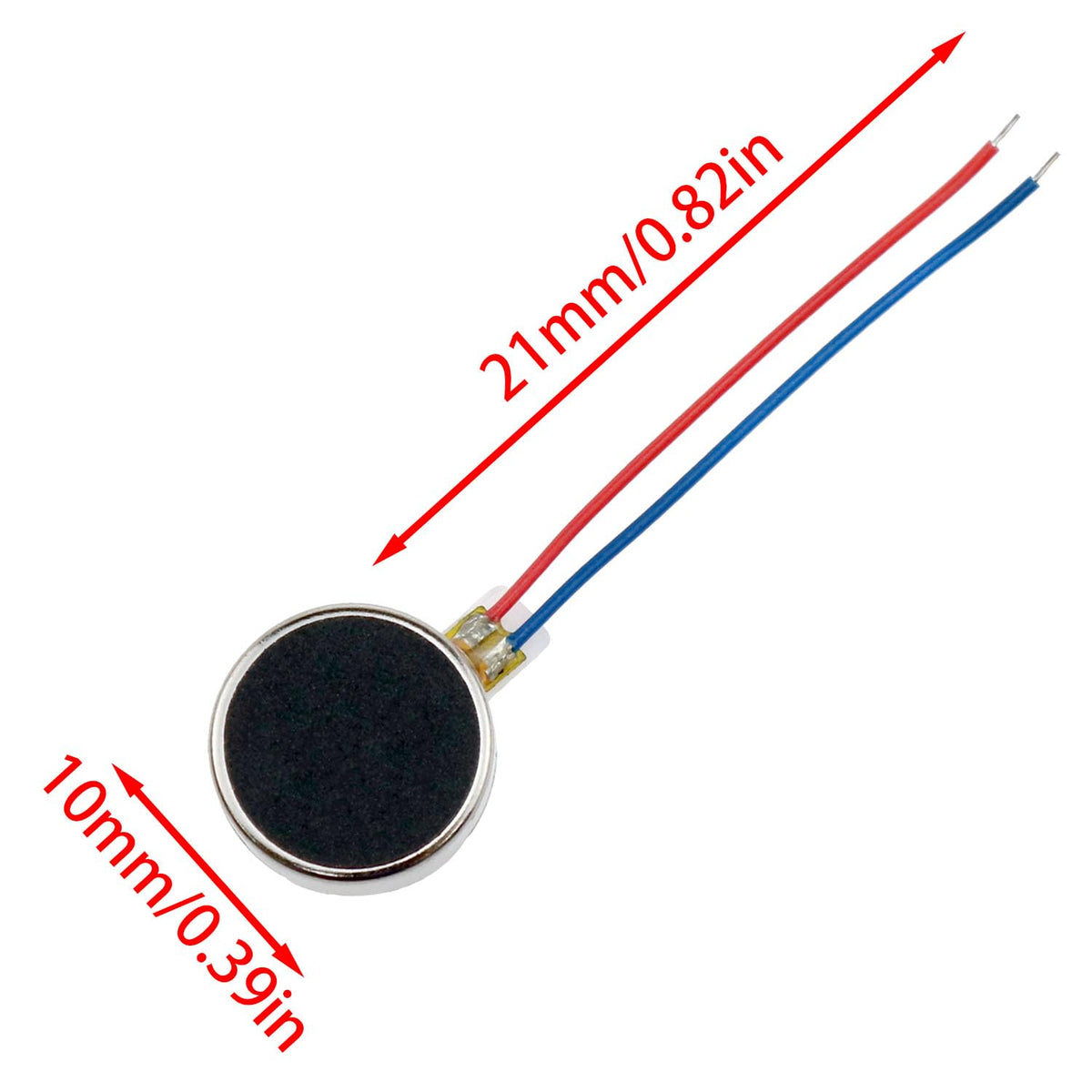 VAKTOK- 8pcs 10000RPM Mini Tiny Vibration Motor Wired mini Flat Pager Electronic Mobile Phone Coin Cell Splice Flat Coin Button-Type Vibrating Motor