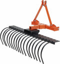 50 in Landscape Rake,3 Point Hitch Tractor Rake Category-0 Cat-1 Tractor with 360 Degree Rotation,Replaceable Spring