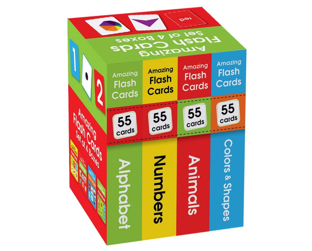 Amazing Flash Cards Set Of 4 Boxes: Early Development OF Preschool Toddler (220 Cards, Alphabet, Number, Animals