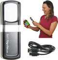 Small Rechargeable Magnifying Glass with LED Light 3.0X, Lighted Handheld Magnify Glasses for Reading Fine Prints &