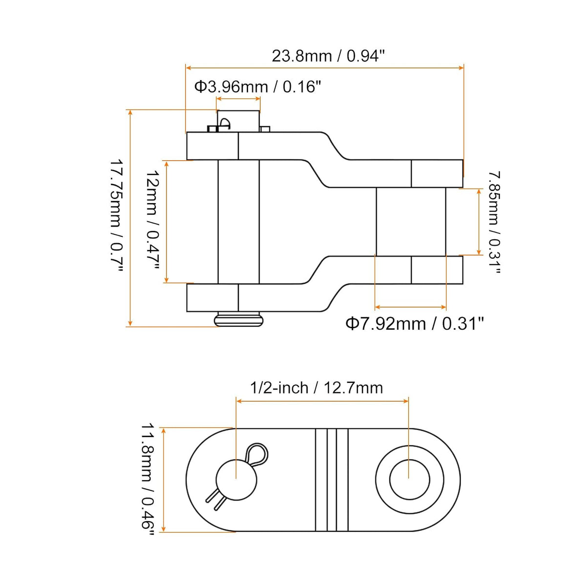 uxcell 8Pcs #40 Chain Offset Half Link Roller, 1/2" Pitch Carbon Steel, Standard Chain End Connector Split Links for 08A Chain