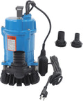 Sewage Pump, 0.75 HP Submersible Trash Pump 4226 GPH, 3420 RPM, 110V 550W Effluent Pumps for Dirty Water, 49 ft Max