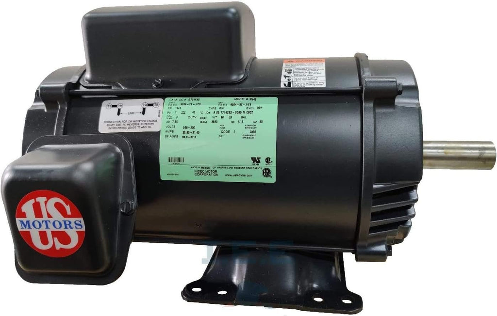 7.5 Hp Electric Motor 3450 RPM 184 T Frame single Phase Single Phase 208/230 Volt Reversible