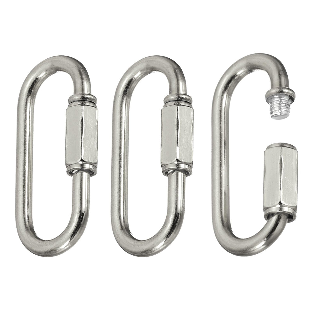 MECCANIXITY Chain Connectors 4mm Thick Silver Tone 3Pack