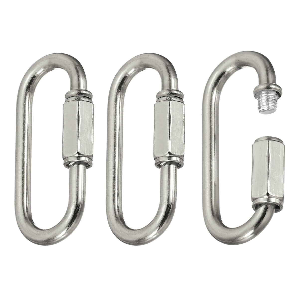 MECCANIXITY Chain Connectors 4mm Thick Silver Tone 3Pack